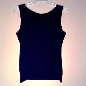 Banana Republic Black Sleeveless Bead Trimmed Top